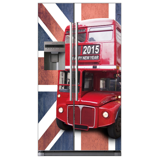 Vinilo Adhesivo para nevera americana - Autobús inglés