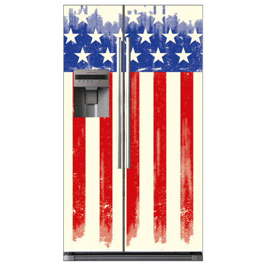 Vinilo Adhesivo para nevera americana - Bandera de EE. UU.
