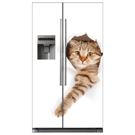 Vinilo Adhesivo para nevera americana - Gato
