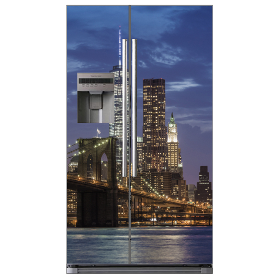 Vinilo Adhesivo para nevera americana - Puente de Brooklyn NY