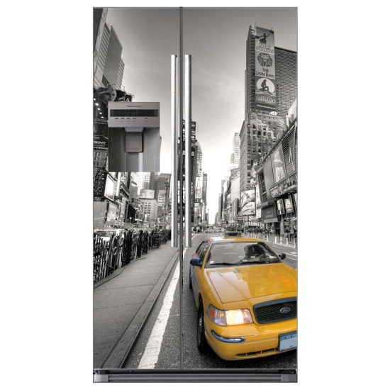 Vinilo Adhesivo para nevera americana - Taxi Nueva York