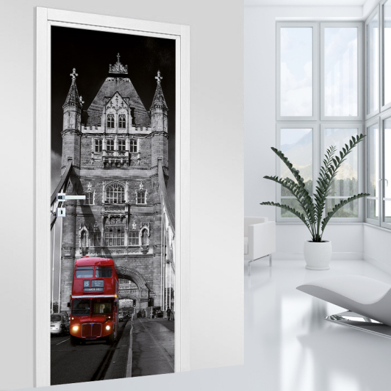 Vinilo Adhesivo para puerta - Autobús de Londres