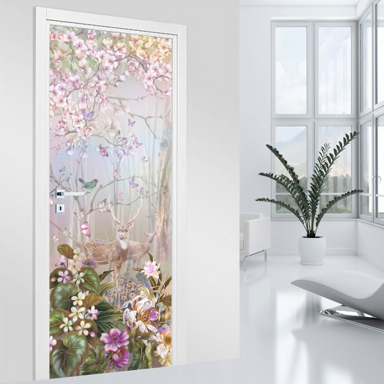 Vinilo Adhesivo para puerta - Bosque Encantado