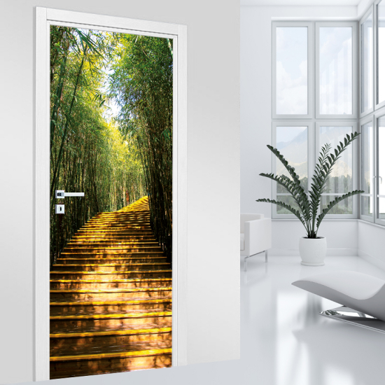 Vinilo Adhesivo para puerta - Bosque Escaleras