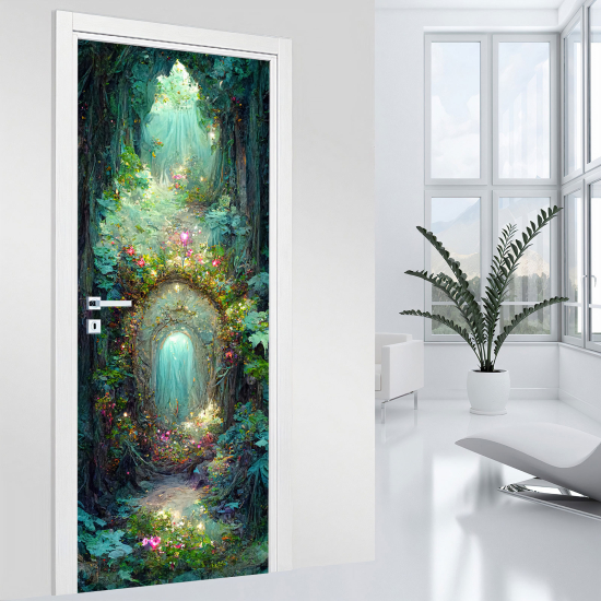 Vinilo Adhesivo para puerta - Bosque mágico