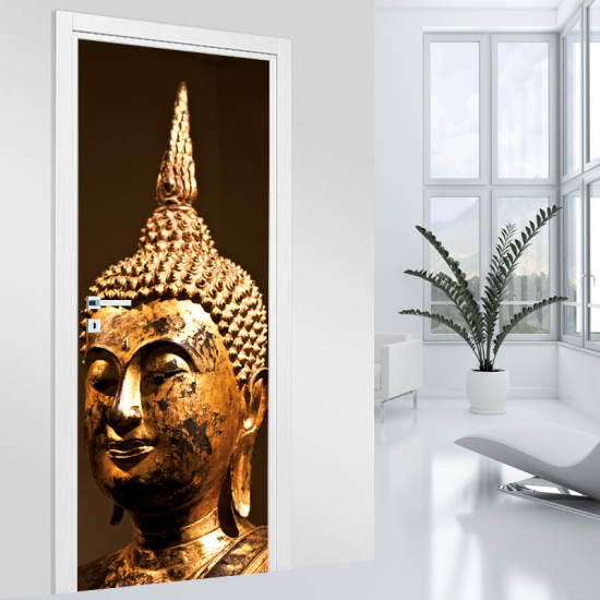 Vinilo Adhesivo para puerta - Buda Oro