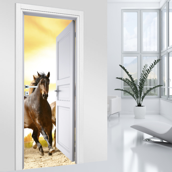 Vinilo Adhesivo para puerta - Caballo