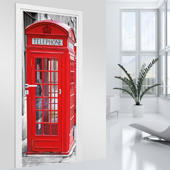 Vinilo Adhesivo para puerta - Cabina Telefónica Londres