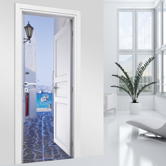 Vinilo Adhesivo para puerta - Callejón Grecia