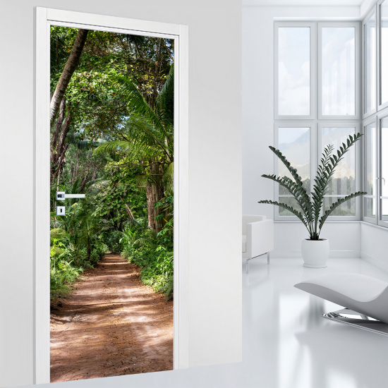 Vinilo Adhesivo para puerta - Camino bosque