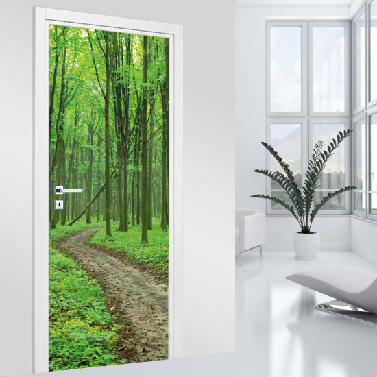 Vinilo Adhesivo para puerta - Camino bosque