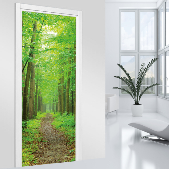 Vinilo Adhesivo para puerta - Camino bosque