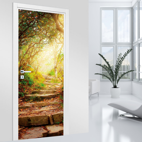 Vinilo Adhesivo para puerta - Camino escaleras