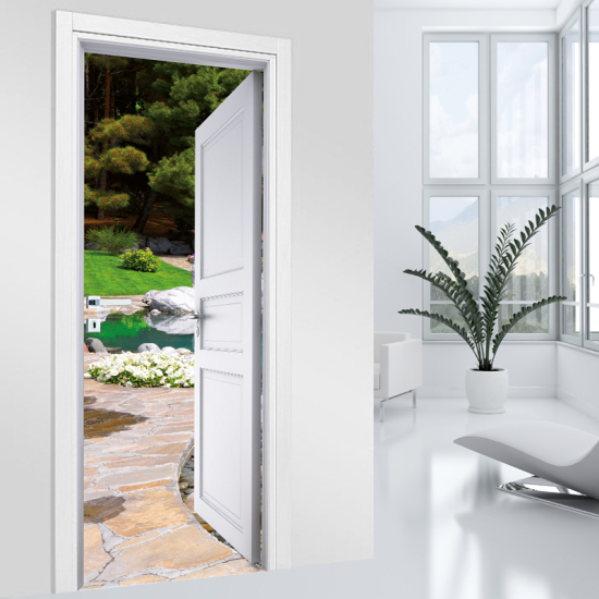 Vinilo Adhesivo para puerta - Camino Jardín
