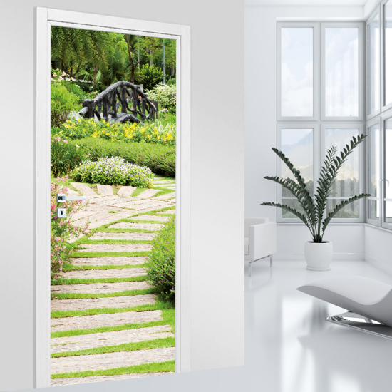 Vinilo Adhesivo para puerta - Camino jardín