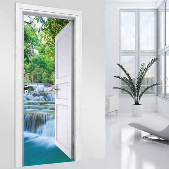 Vinilo Adhesivo para puerta - Cascadas