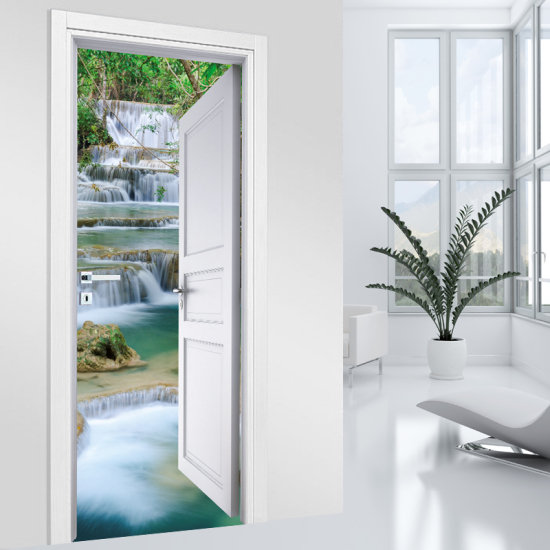 Vinilo Adhesivo para puerta - Cascadas