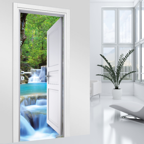 Vinilo Adhesivo para puerta - Cascadas