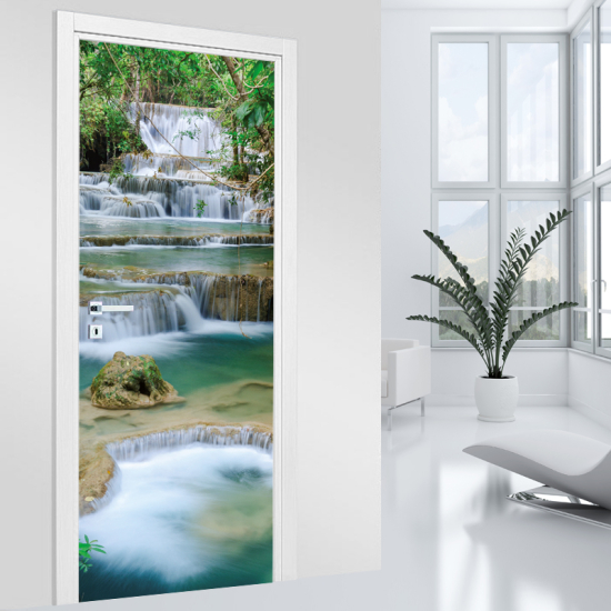 Vinilo Adhesivo para puerta - Cascadas