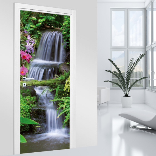 Vinilo Adhesivo para puerta - Cascadas