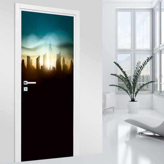 Vinilo Adhesivo para puerta - Ciudad