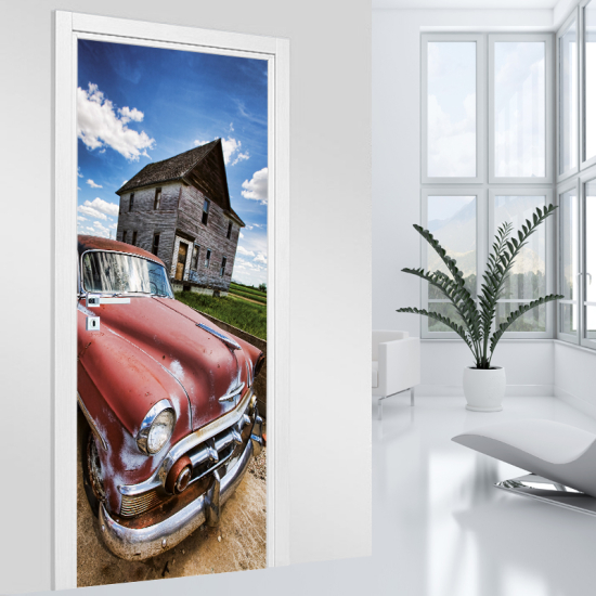 Vinilo Adhesivo para puerta - Coche viejo