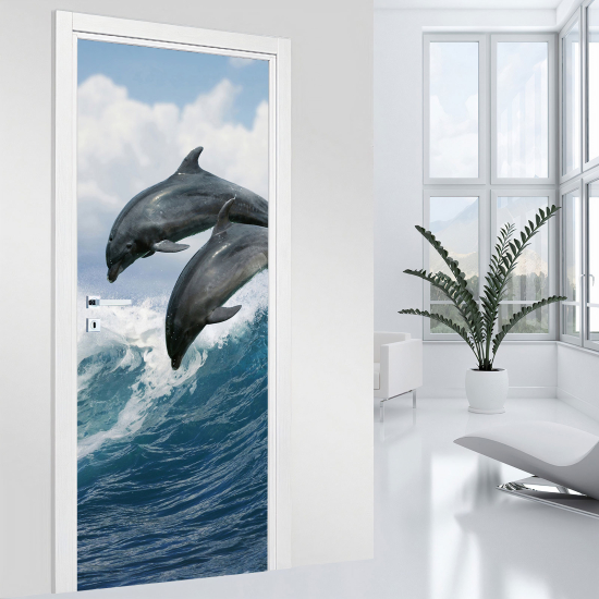 Vinilo Adhesivo para puerta - Delfines