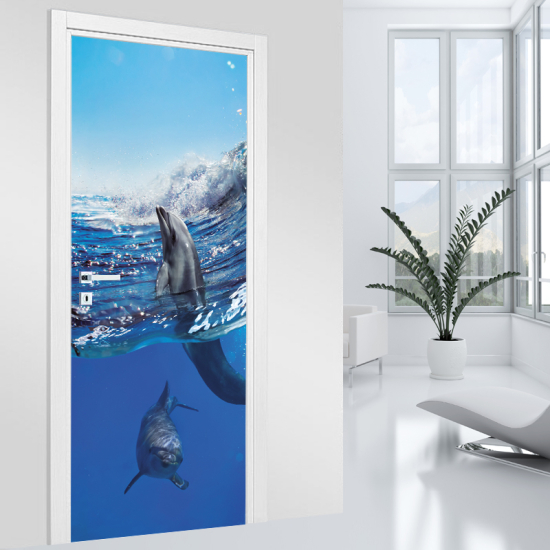 Vinilo Adhesivo para puerta - Delfines