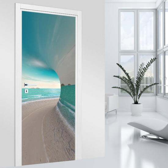 Vinilo Adhesivo para puerta - Diseño mar