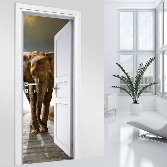 Vinilo Adhesivo para puerta - Elefante