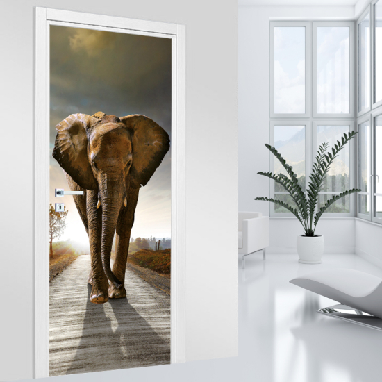 Vinilo Adhesivo para puerta - Elefante