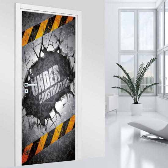 Vinilo Adhesivo para puerta - En construcción