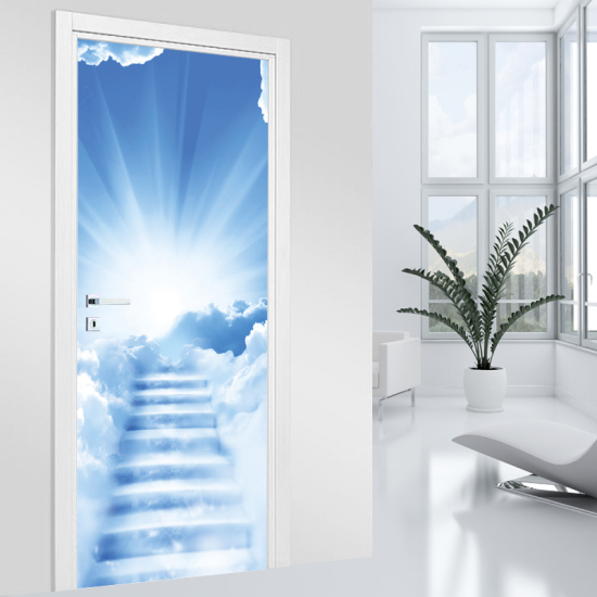Vinilo Adhesivo para puerta - Escalera hacia el cielo