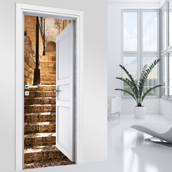 Vinilo Adhesivo para puerta - Escaleras
