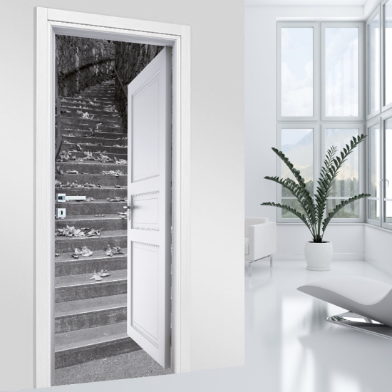 Vinilo Adhesivo para puerta - Escaleras