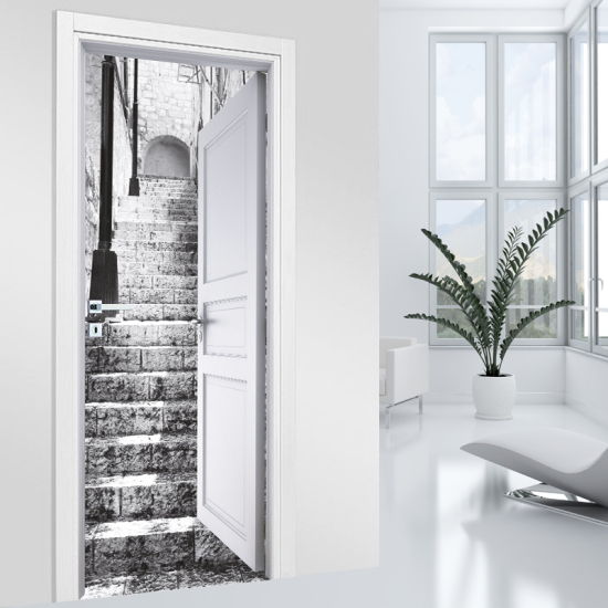 Vinilo Adhesivo para puerta - Escaleras