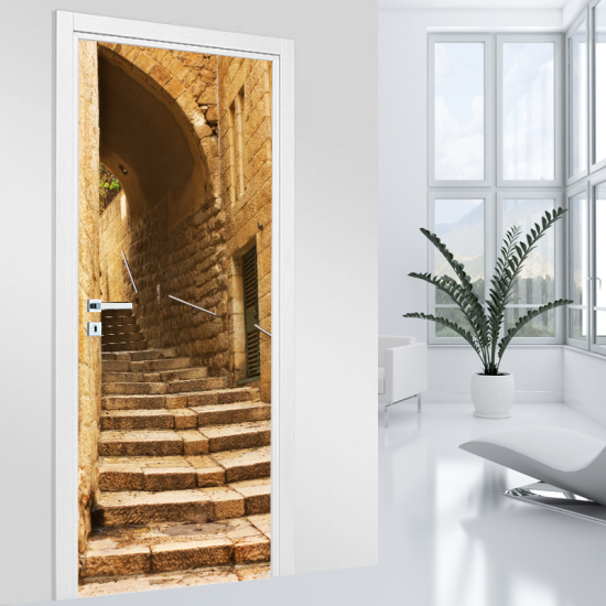 Vinilo Adhesivo para puerta - Escaleras