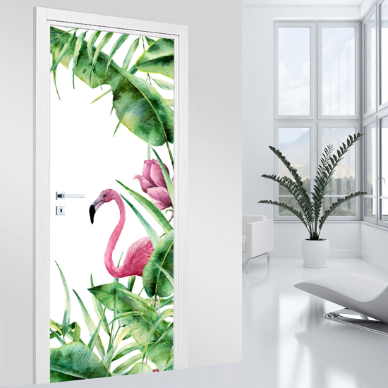 Vinilo Adhesivo para puerta - Flamenco rosa