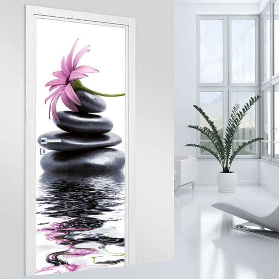 Vinilo Adhesivo para puerta - Flor Guijarros