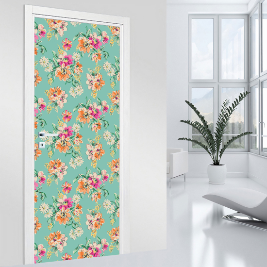 Vinilo Adhesivo para puerta - Flores