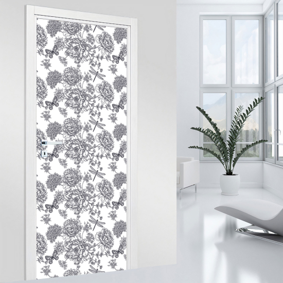 Vinilo Adhesivo para puerta - Flores