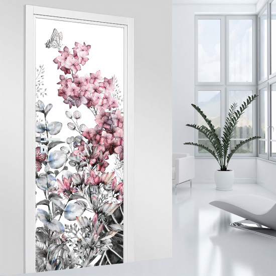 Vinilo Adhesivo para puerta - Flores