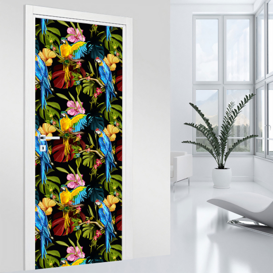 Vinilo Adhesivo para puerta - Flores loros
