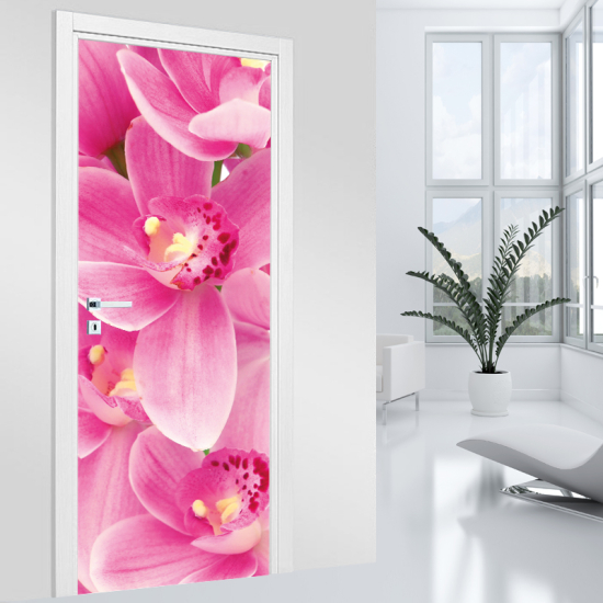 Vinilo Adhesivo para puerta - Flores Rosas