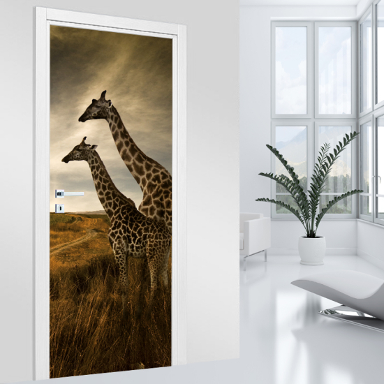 Vinilo Adhesivo para puerta - Jirafas