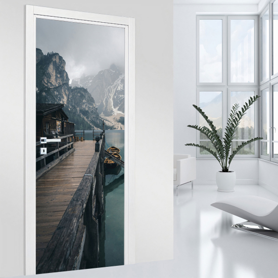 Vinilo Adhesivo para puerta - Lago y Montaña
