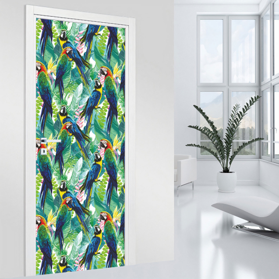 Vinilo Adhesivo para puerta - Loros