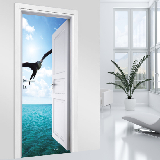 Vinilo Adhesivo para puerta - Mar Gaviota