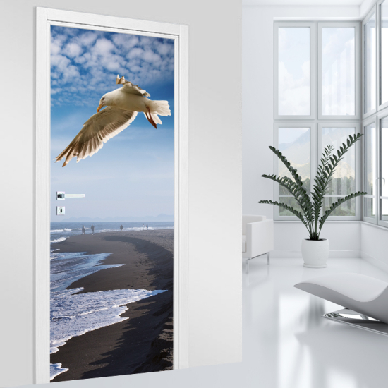 Vinilo Adhesivo para puerta - Mar Gaviota