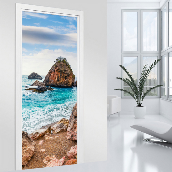 Vinilo Adhesivo para puerta - Mar Olas
